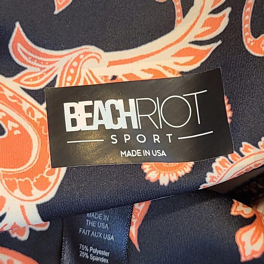Beach Riot Leggings Black Orange Paisley Womens Extra Large - Picture 8 of 10